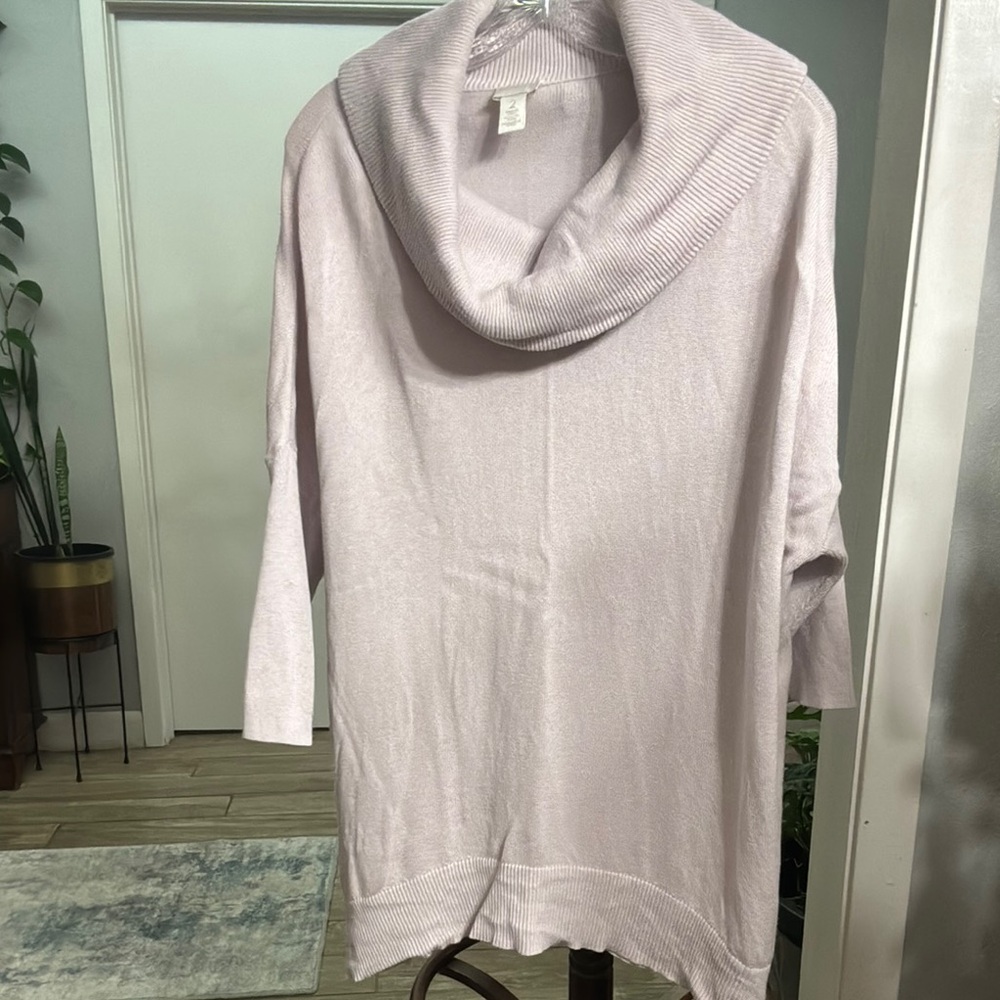 Light lavender Cowl Neck Oversized Sweater